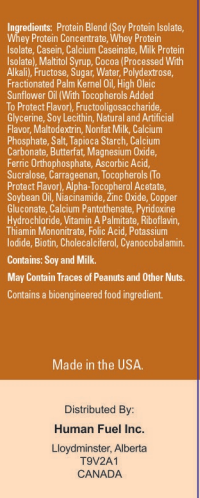 Ingredients List. High Peak Nutrition Canada